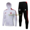 Manchester United Hooded Trainingsjacke 2022-23 Weiß Rote Für Herren